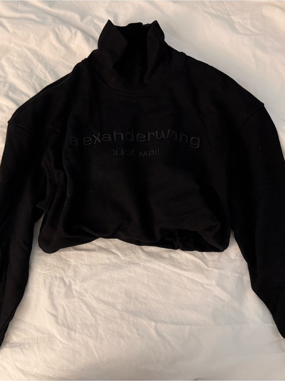Alexander Wang Black Cropped Turtleneck Pullover - Picture 3 of 3